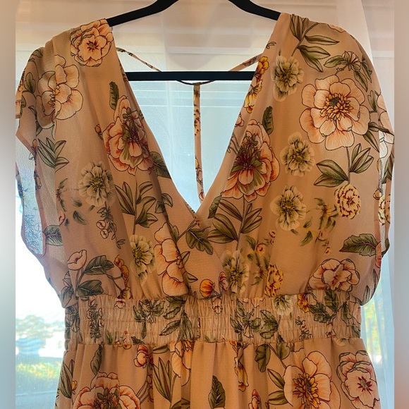 Blush maxi dress with high low sides at the bottom of the dress. New with tags - Picture 3 of 6